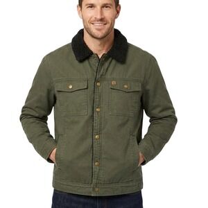 Coleman Army Jacket Mens Olive Green Sherpa‎ Collar Canvas SKUM073
